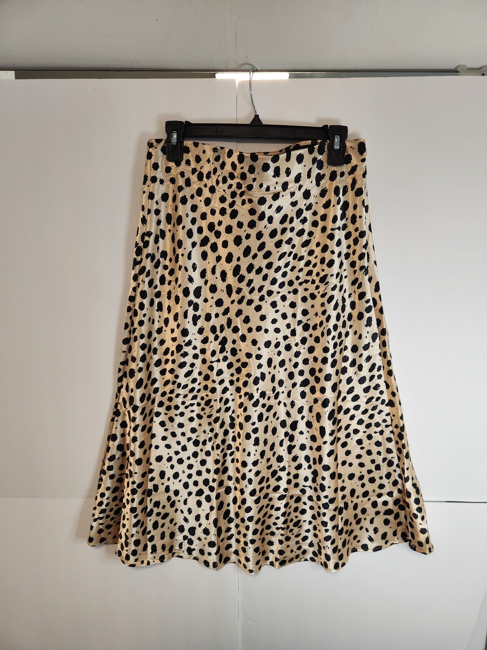 Serra Beige and Black Animal Print A-Line Skirt